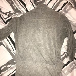 grey cardigan